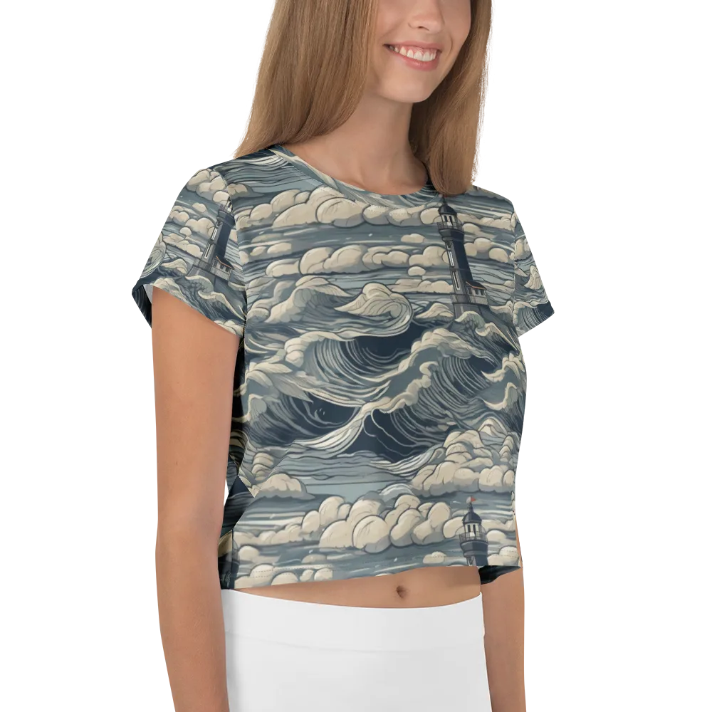 Stormwatch Lighthouse on Crop Tee — Right