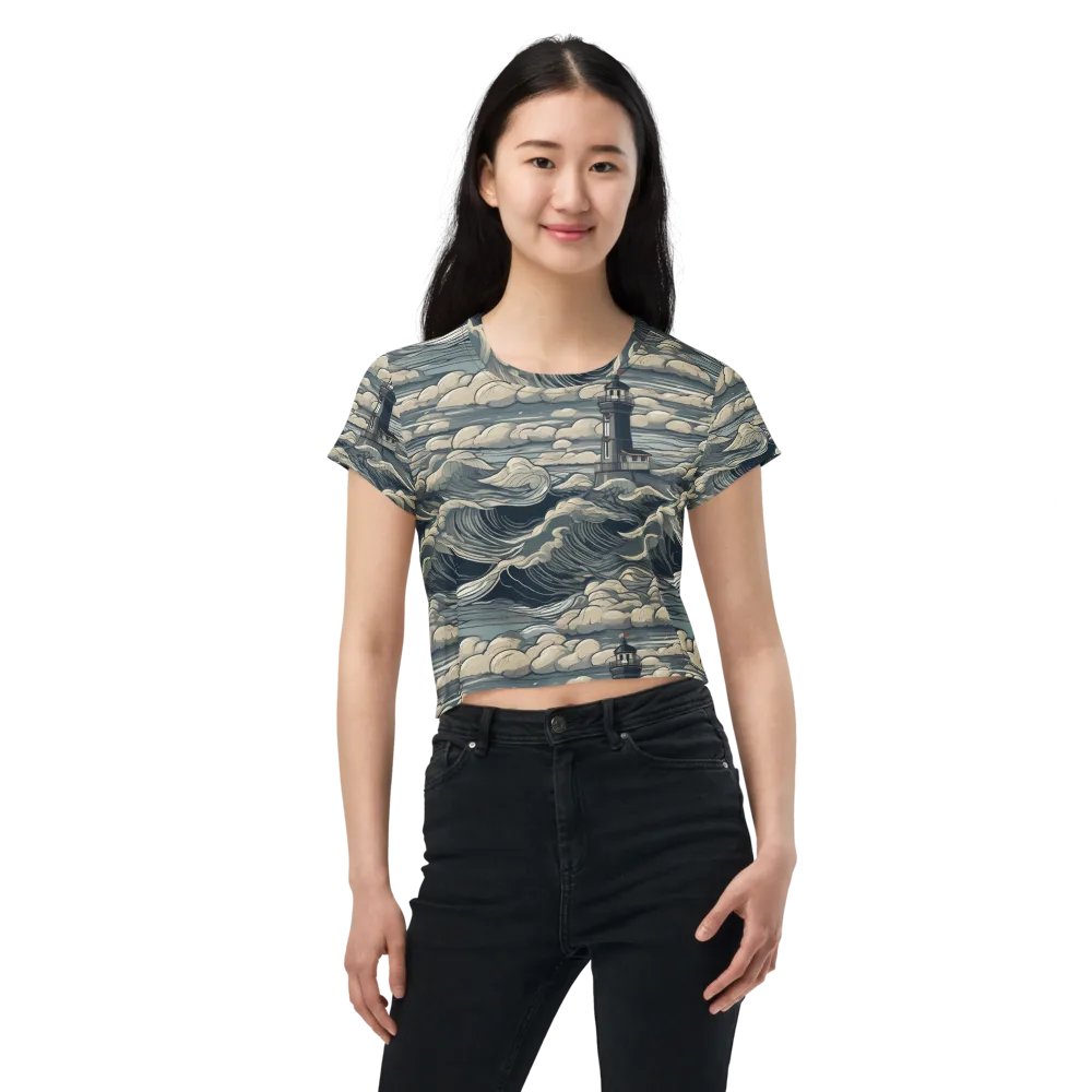 Stormwatch Lighthouse on Crop Tee — Front