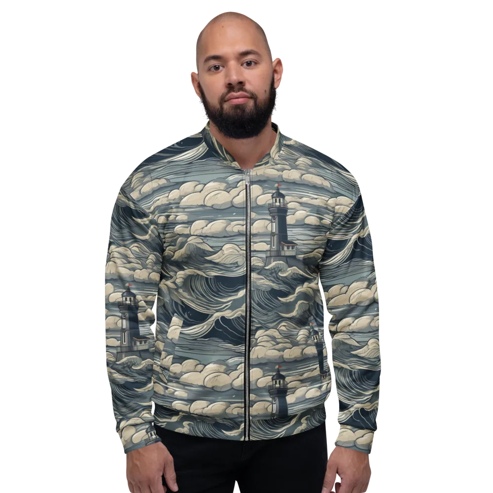 Stormwatch Lighthouse on Bomber Jacket — Front