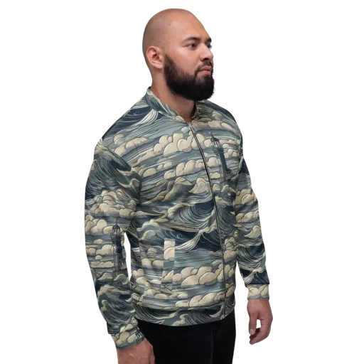 Stormwatch Lighthouse on a Bomber Jacket