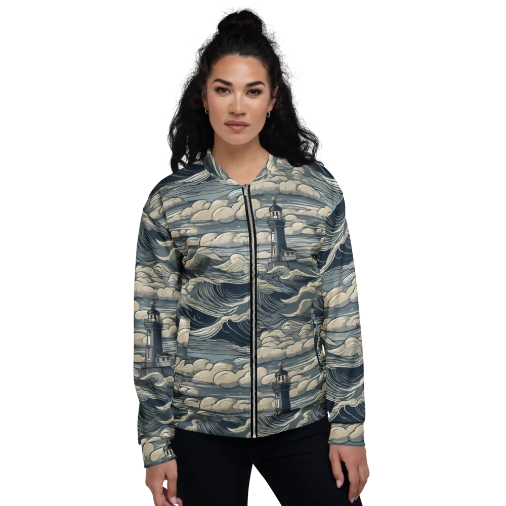 Stormwatch Lighthouse on Bomber Jacket — Front