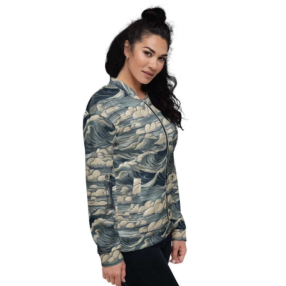Stormwatch Lighthouse on Bomber Jacket — Right