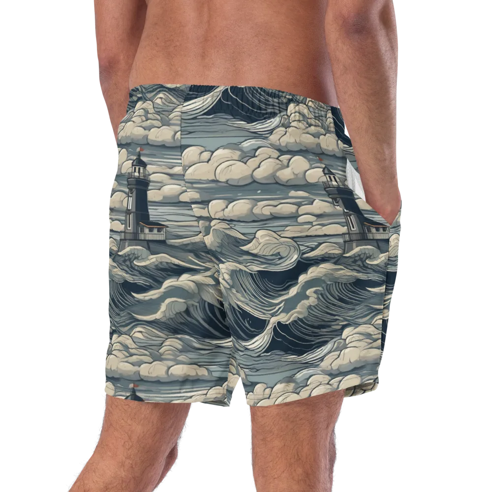 Stormwatch Lighthouse on Swim Trunks — Right Back