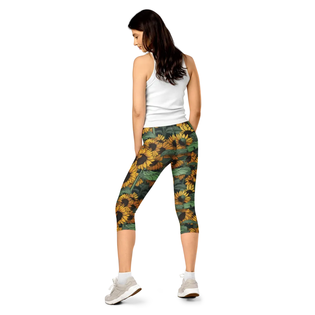 Golden Canopy on Capri Leggings — Back