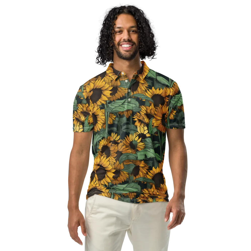 Golden Canopy on Men's Slim Fit Polo Shirt — Front