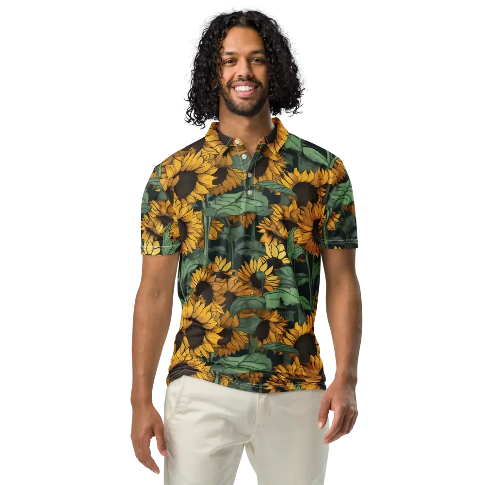 Golden Canopy on Men's Slim Fit Polo Shirt — Front