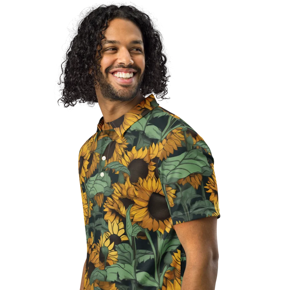 Golden Canopy on Men's Slim Fit Polo Shirt — Left Front