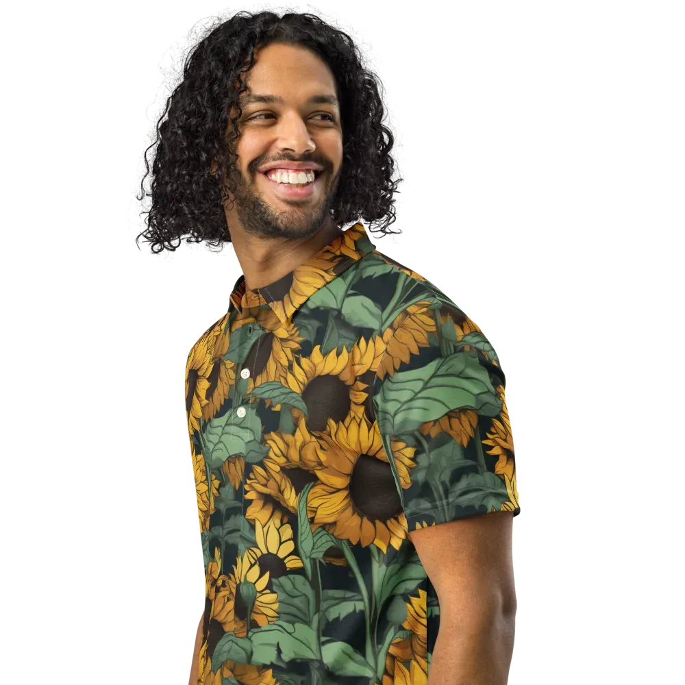 Golden Canopy on Men's Slim Fit Polo Shirt — Left Front