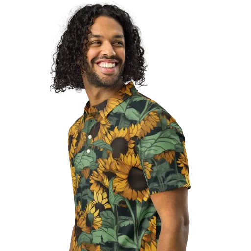 Golden Canopy on a Men's Slim Fit Polo Shirt