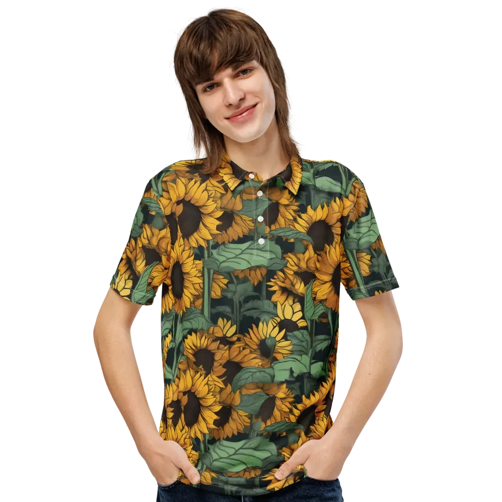 Golden Canopy on Men's Slim Fit Polo Shirt — Front
