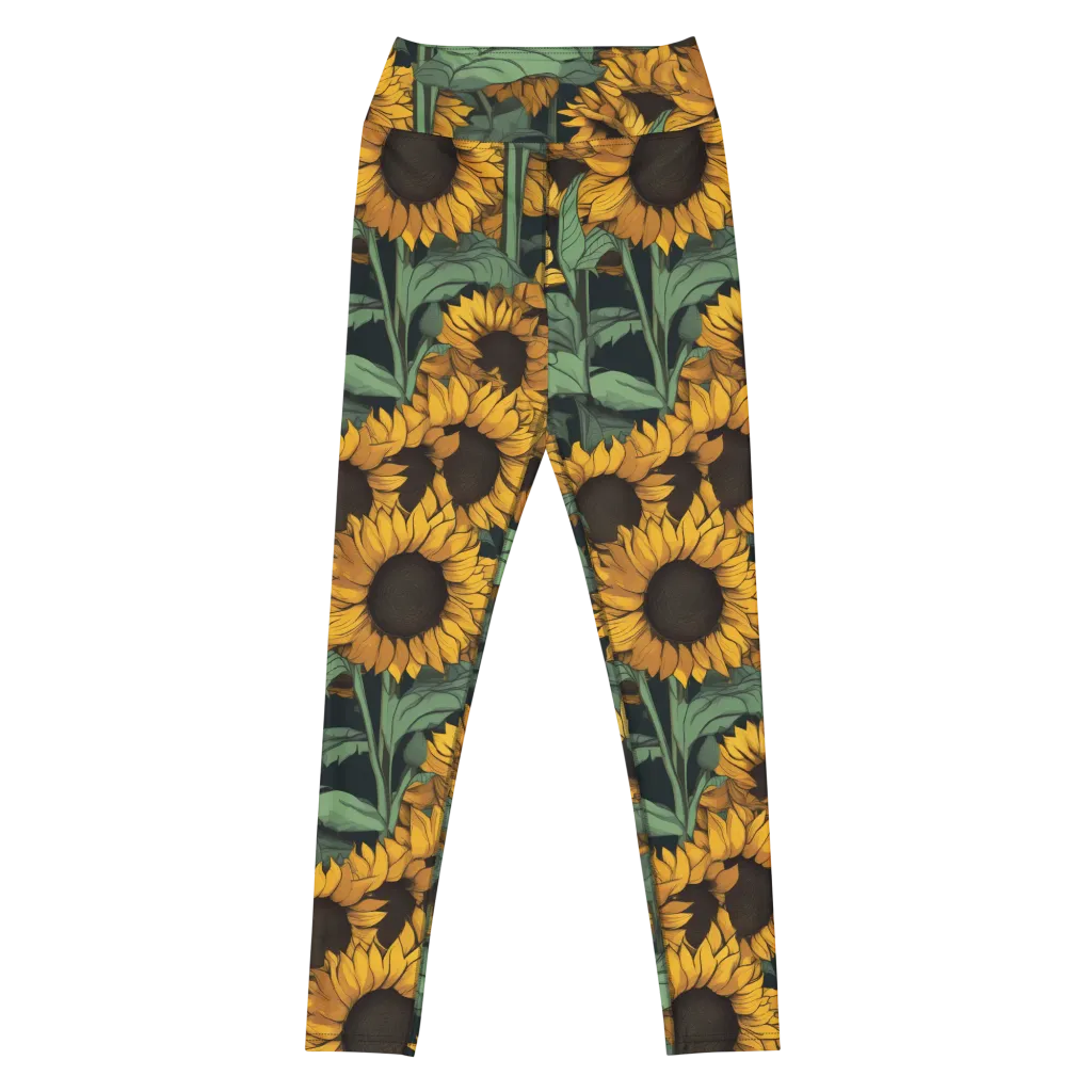 Golden Canopy on Yoga Leggings — Front