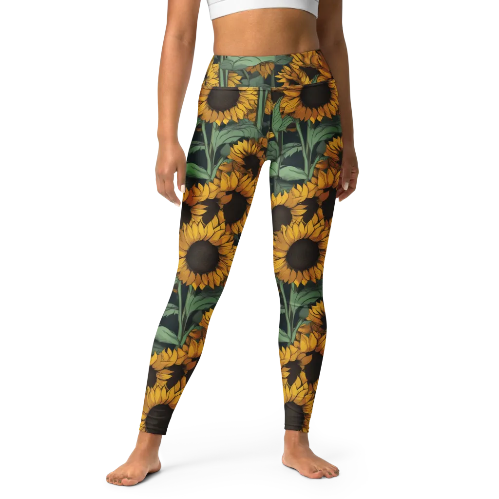 Golden Canopy on Yoga Leggings — Front
