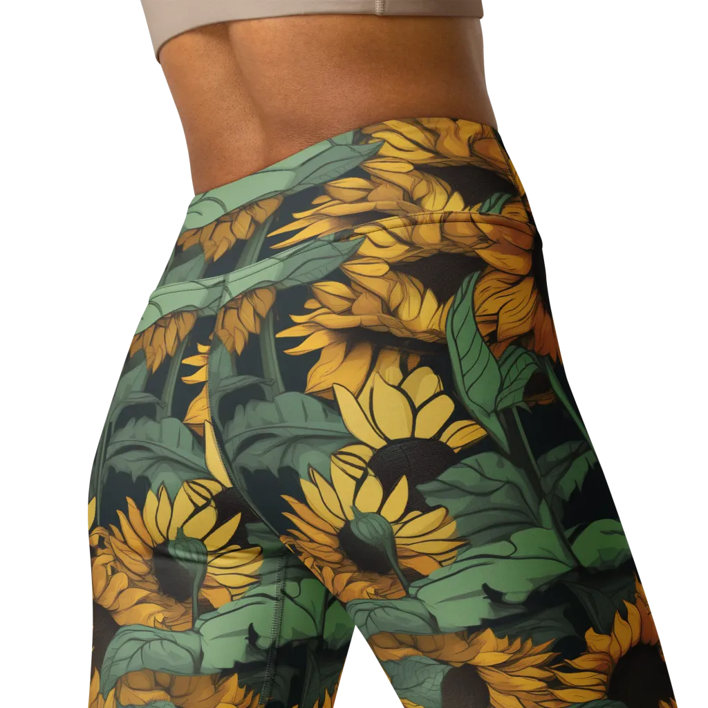Golden Canopy on Yoga Leggings — Back