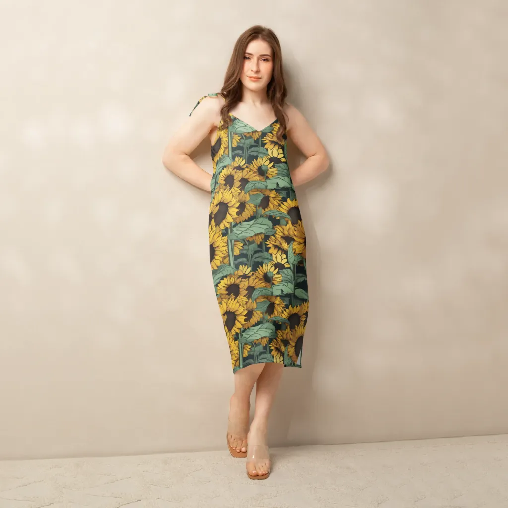 Golden Canopy on Slip Dress — Front