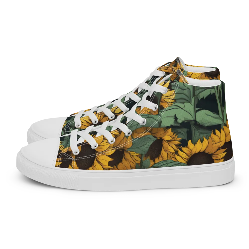 Golden Canopy on Men's High Top Canvas Shoes — Left