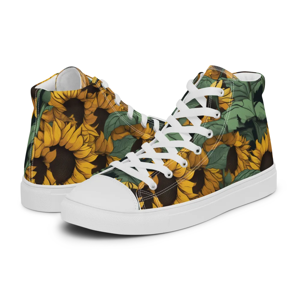 Golden Canopy on Men's High Top Canvas Shoes — Left