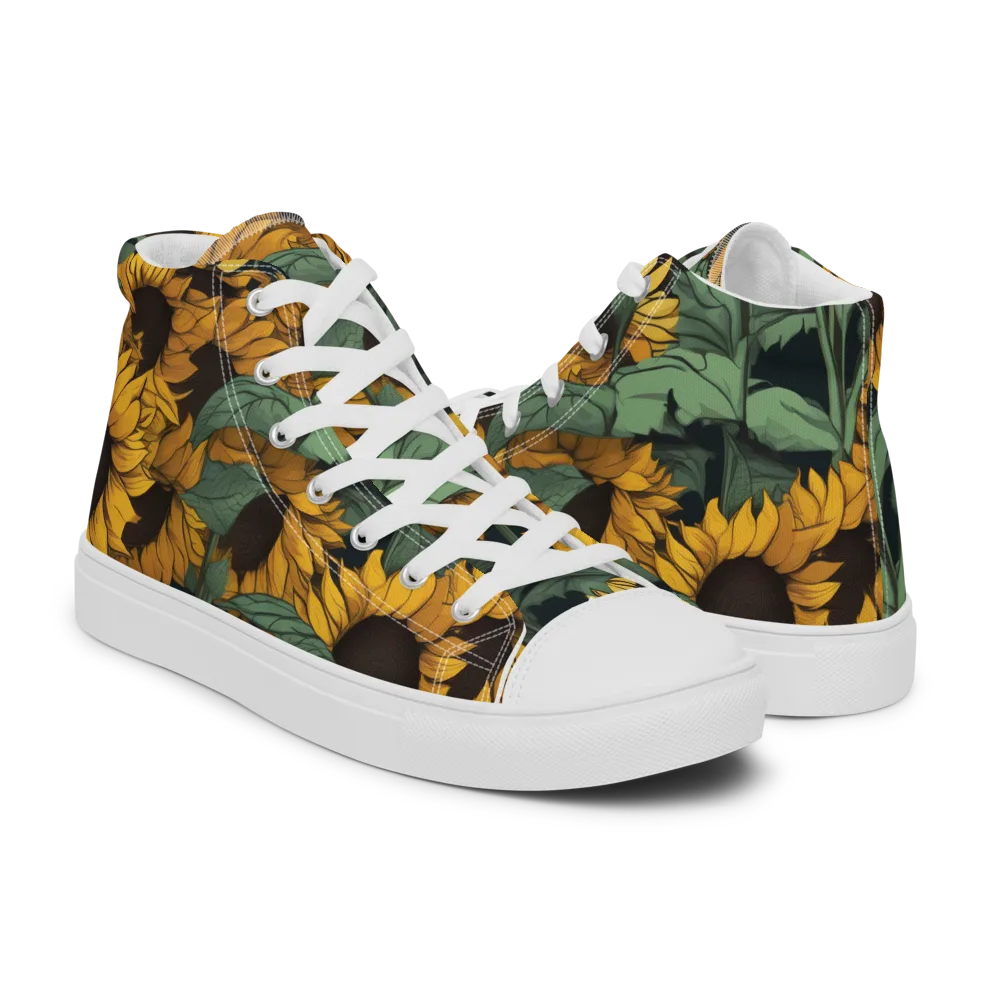 Golden Canopy on Men's High Top Canvas Shoes — Right