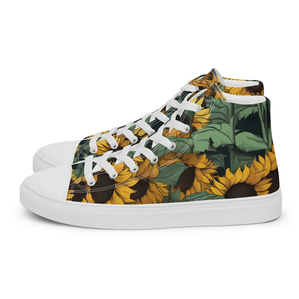 Golden Canopy on Women's High Top Canvas Shoes — Left
