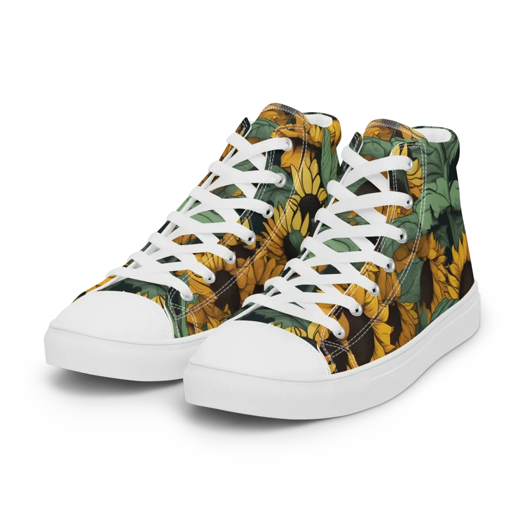 Golden Canopy on Women's High Top Canvas Shoes — Left Front