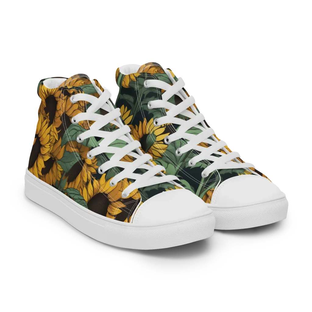 Golden Canopy on Women's High Top Canvas Shoes — Right Front