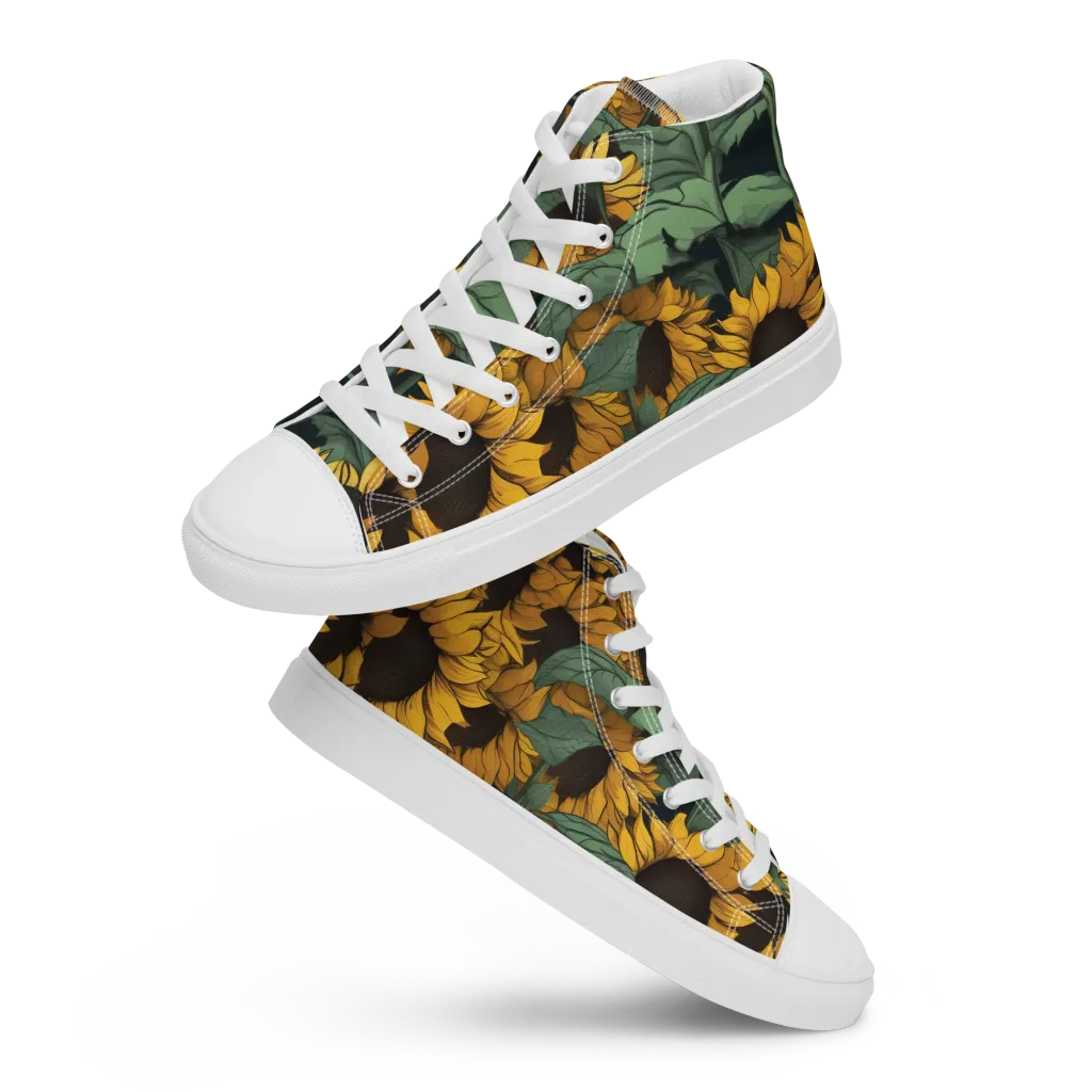 Golden Canopy on Women's High Top Canvas Shoes — Front