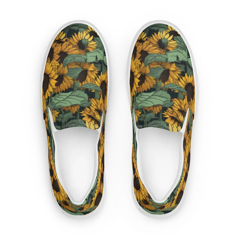 Golden Canopy on Men's Slip-On Canvas Shoes — Front