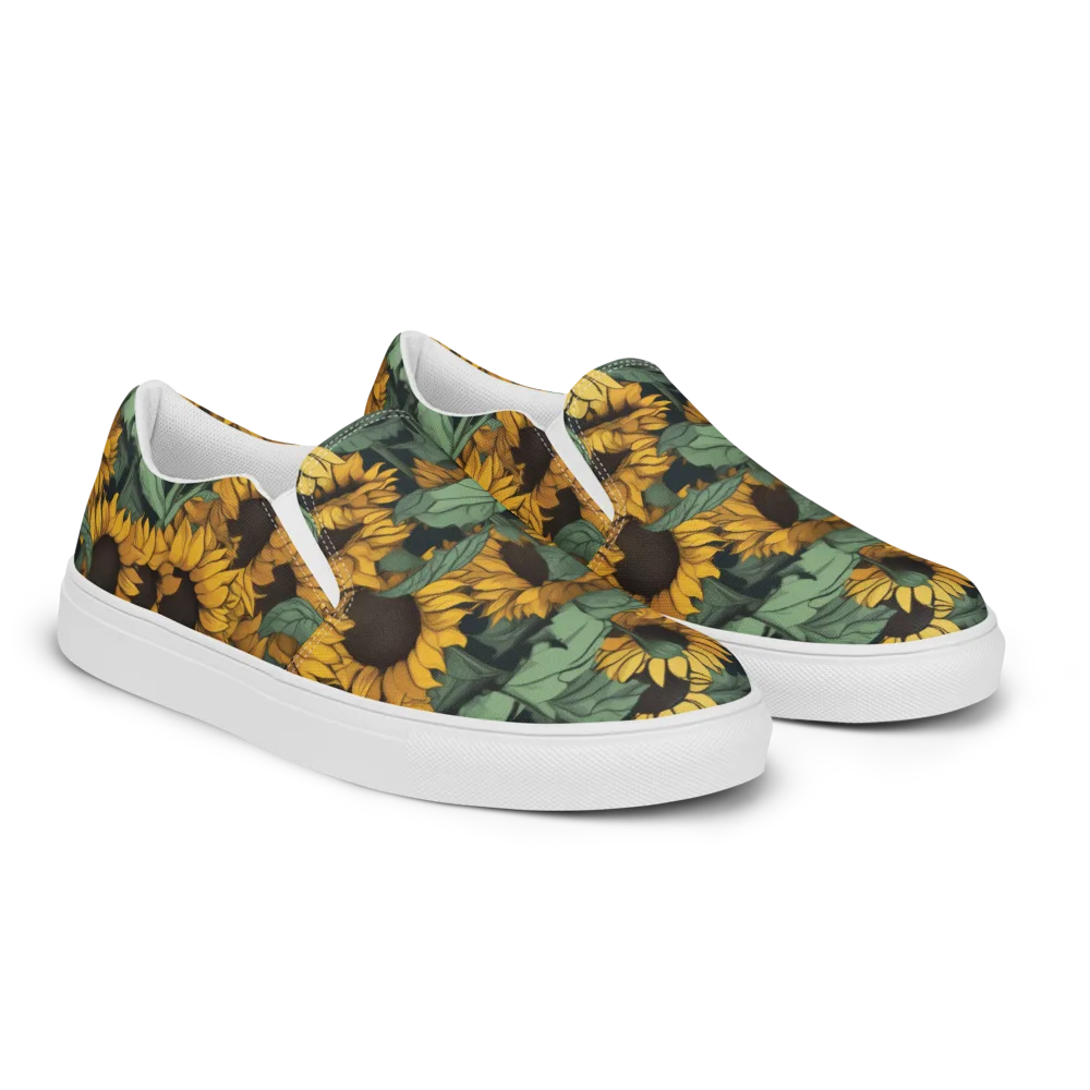 Golden Canopy on Men's Slip-On Canvas Shoes — Right Front