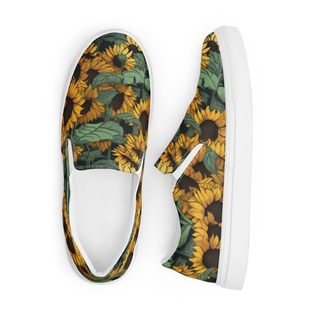 Golden Canopy on Men's Slip-On Canvas Shoes — Front