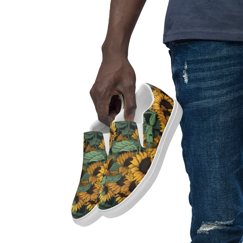 Golden Canopy on Men's Slip-On Canvas Shoes — Left Front