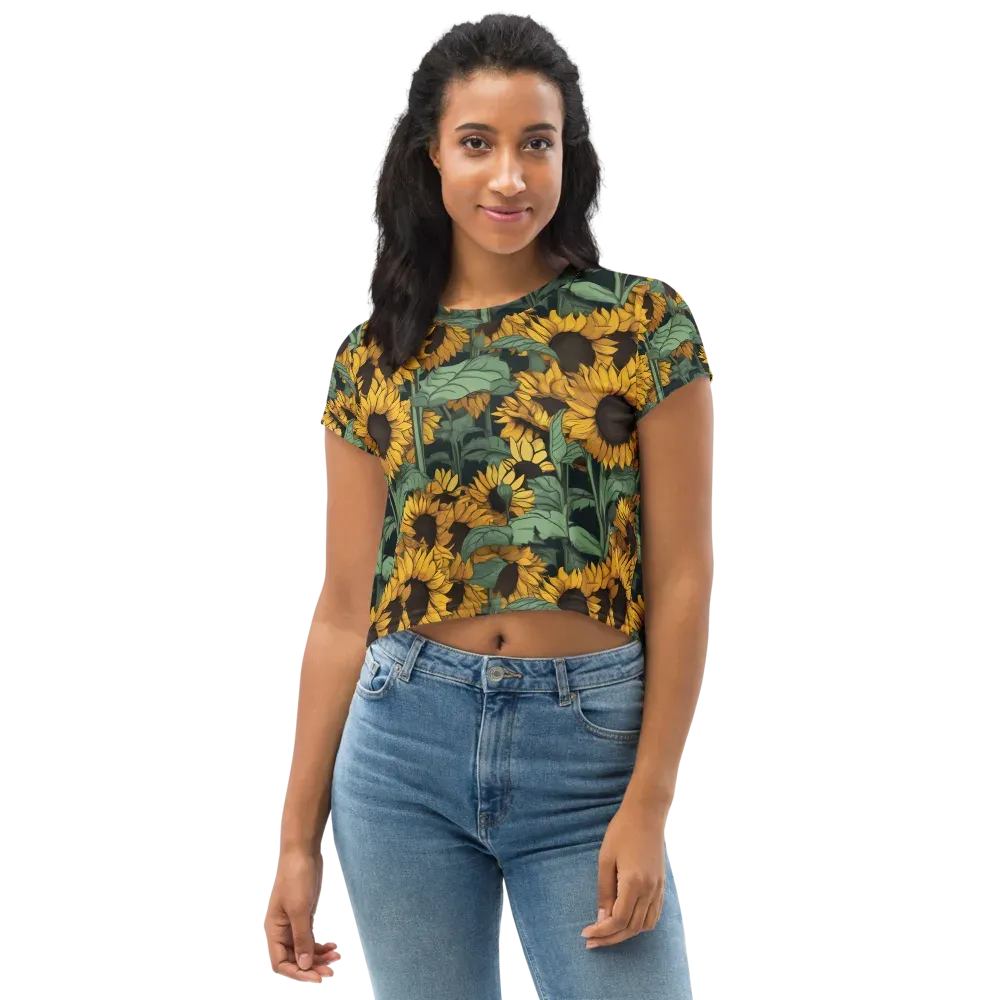 Golden Canopy on Crop Tee — Front