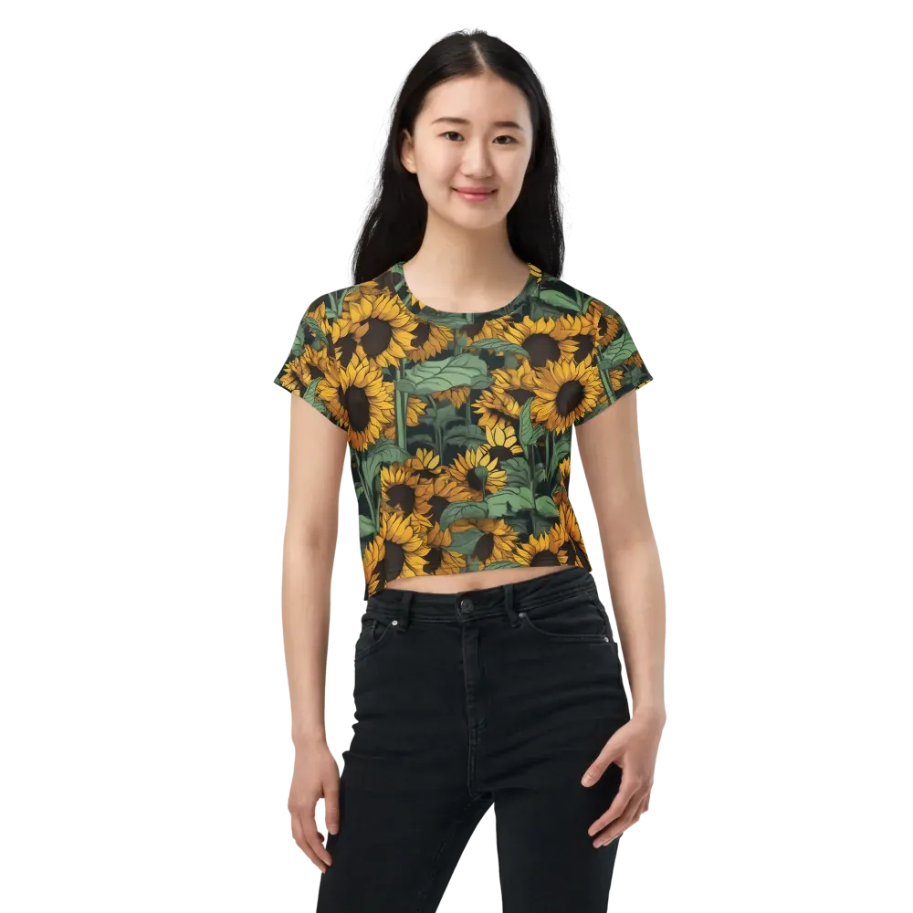 Golden Canopy on Crop Tee — Front