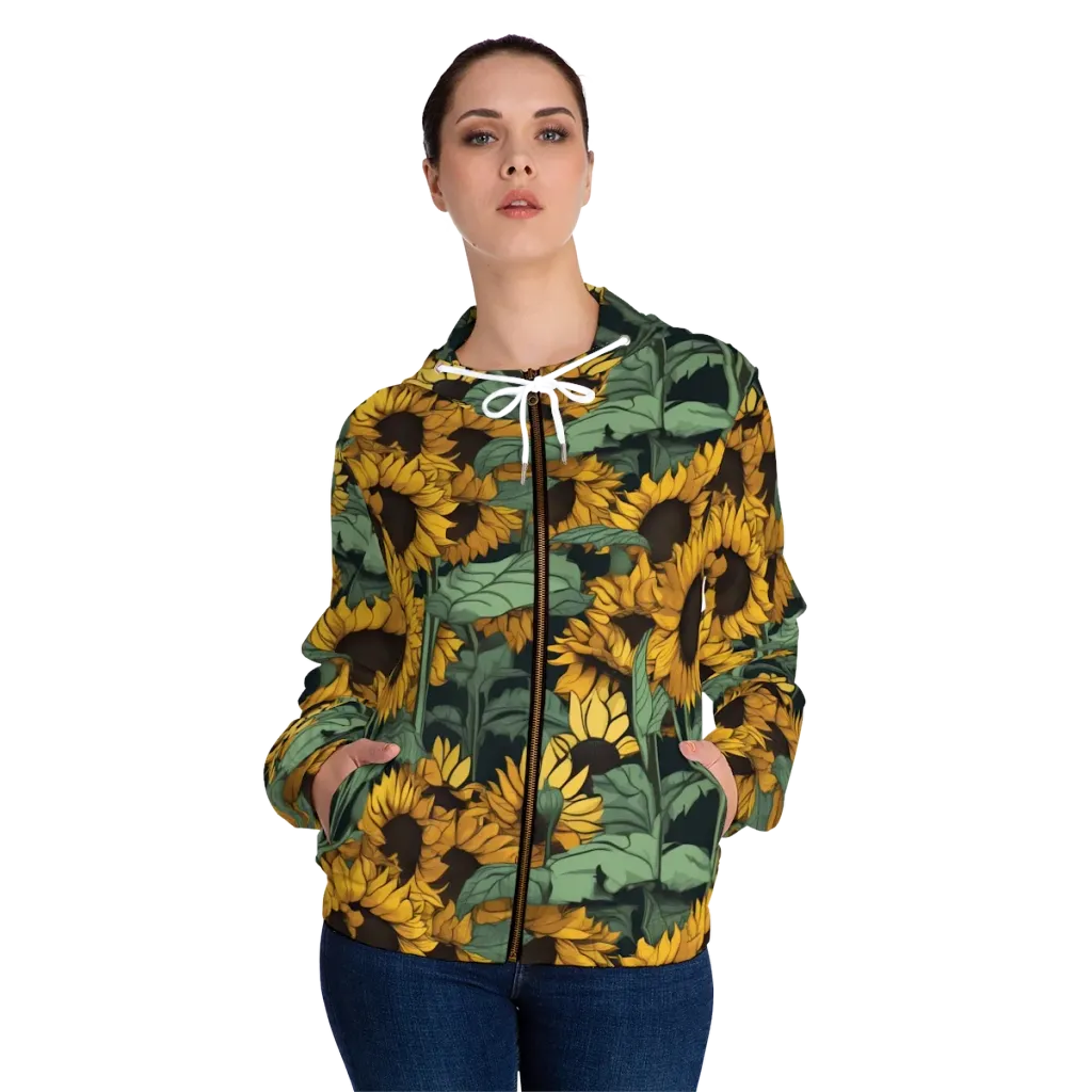 Golden Canopy on Women's Full-Zip Hoodie — Front On Person