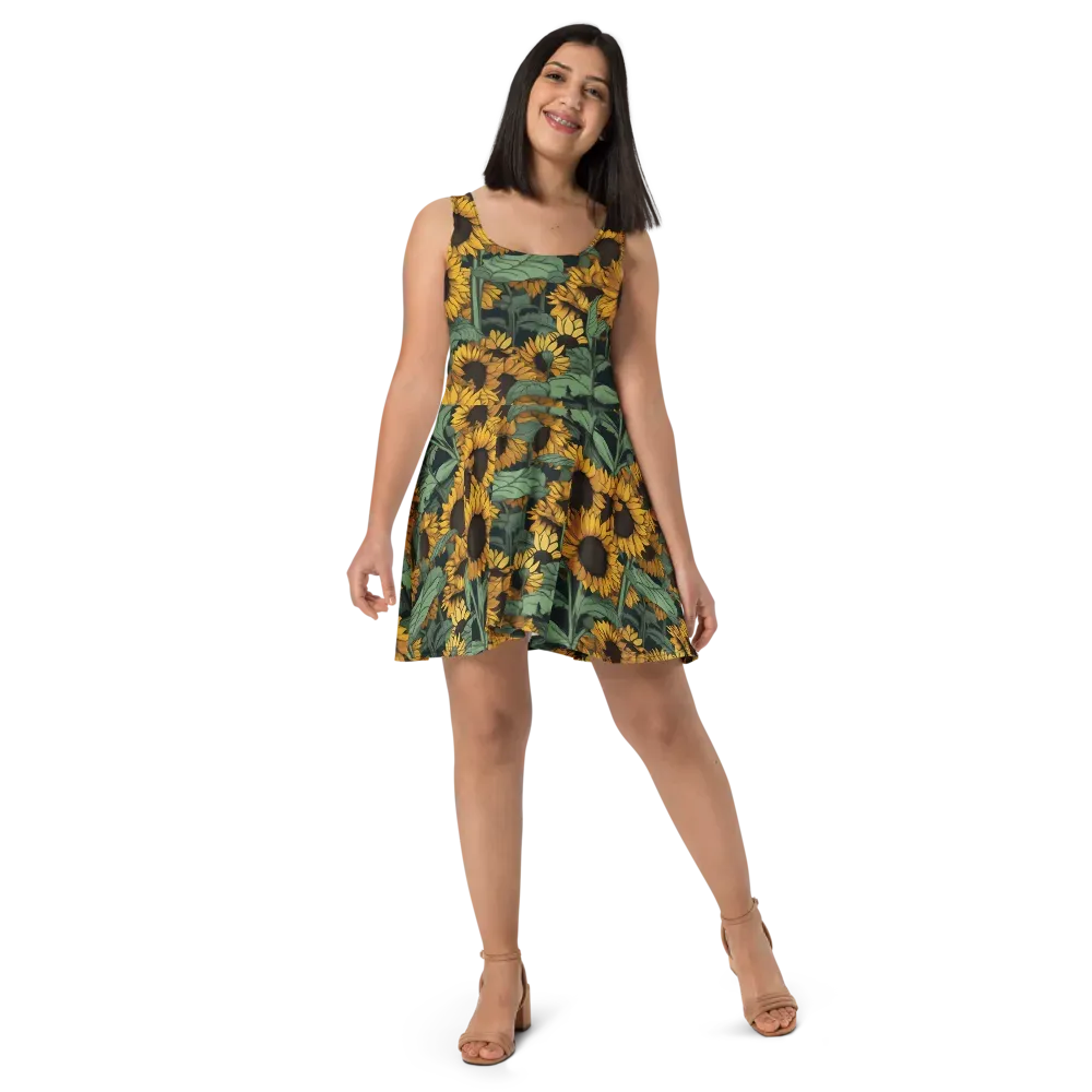 Golden Canopy on Skater Dress — Front
