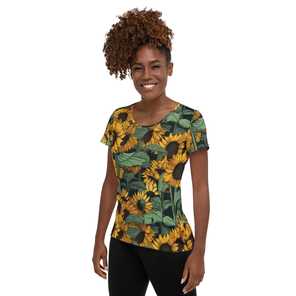 Golden Canopy on Women's Athletic T-Shirt — Left