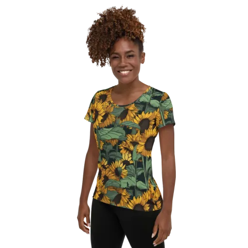 Golden Canopy on a Women's Athletic T-Shirt
