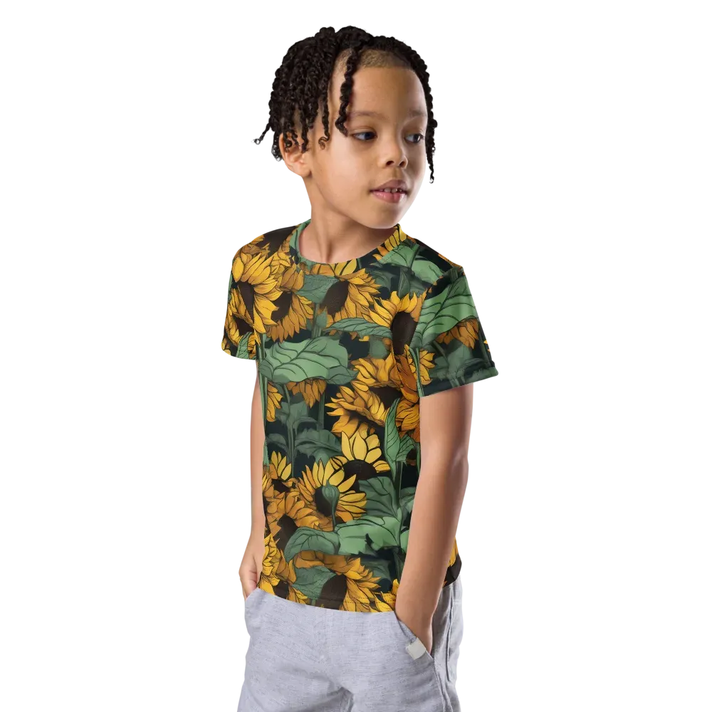 Golden Canopy on Kids Crew Neck T-Shirt — Left Front