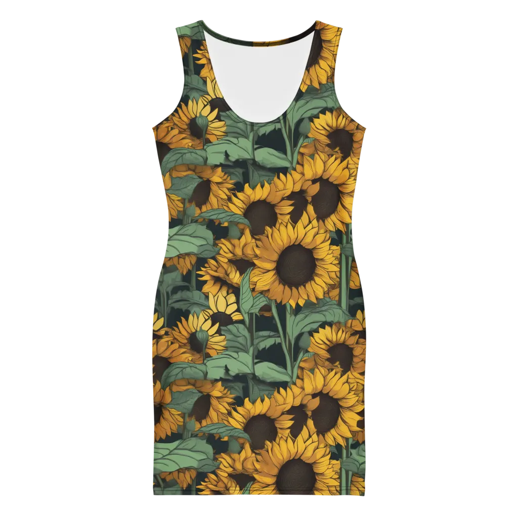 Golden Canopy on Bodycon Dress — Front