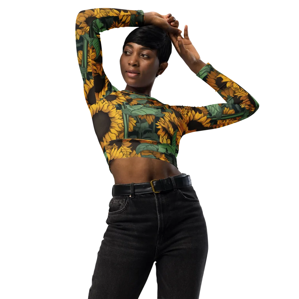 Golden Canopy on Long Sleeve Crop Top — Front