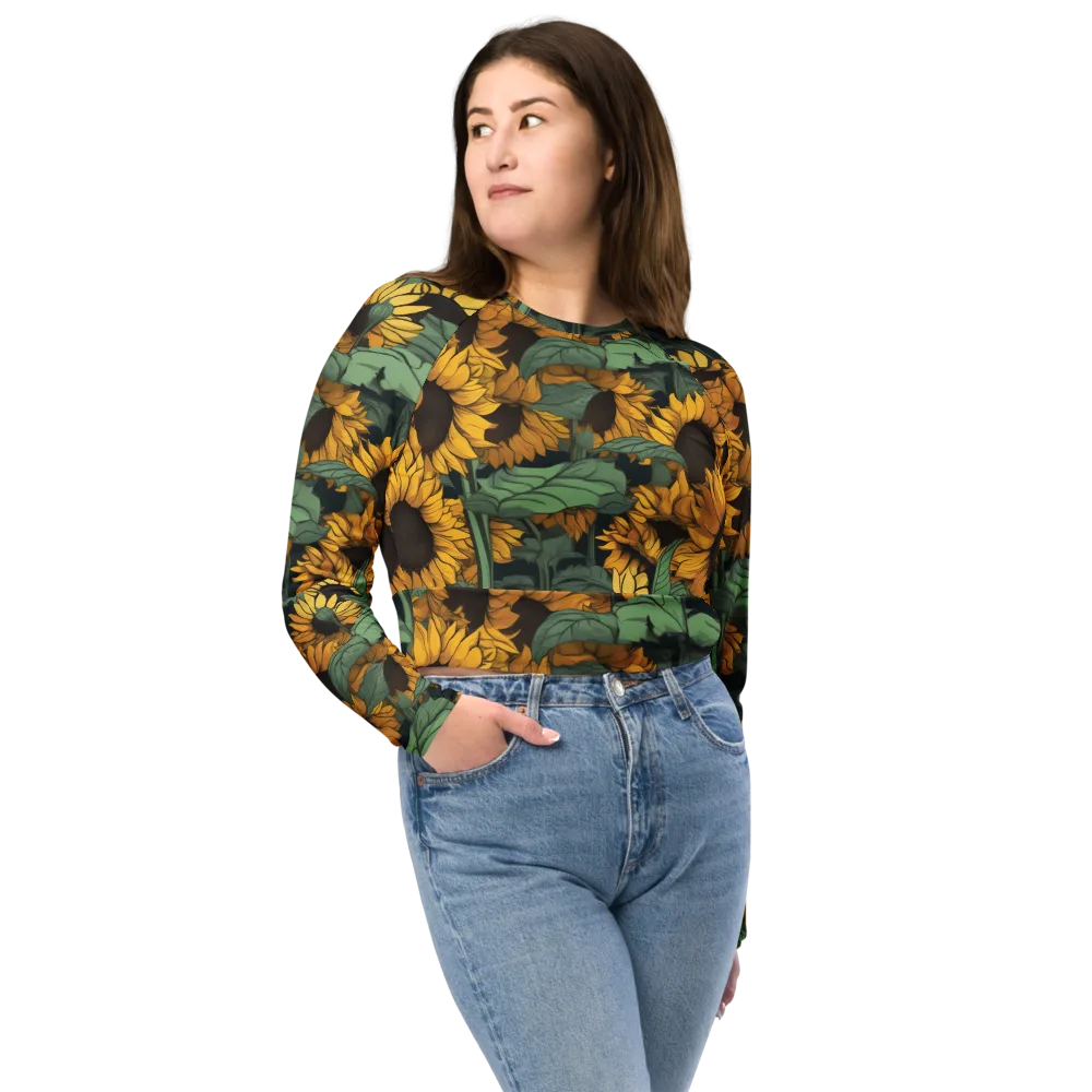 Golden Canopy on Long Sleeve Crop Top — Front