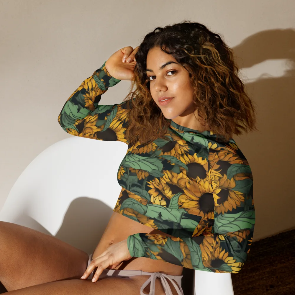 Golden Canopy on Long Sleeve Crop Top — Left Front