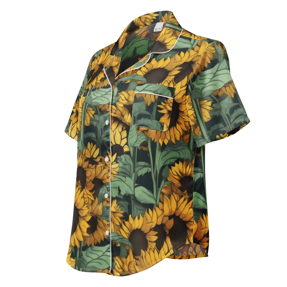 Golden Canopy on Women's Short Sleeve Pajama Top — Left Front
