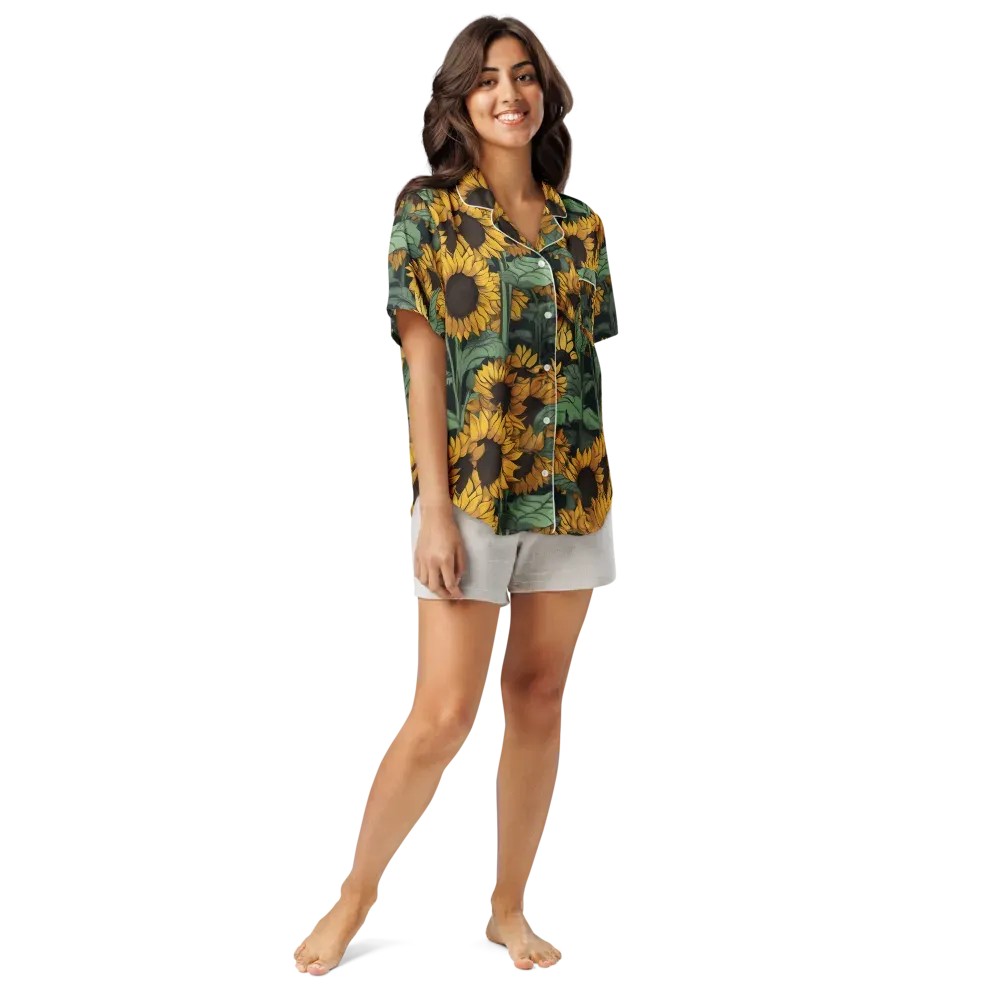 Golden Canopy on Women's Short Sleeve Pajama Top — Front