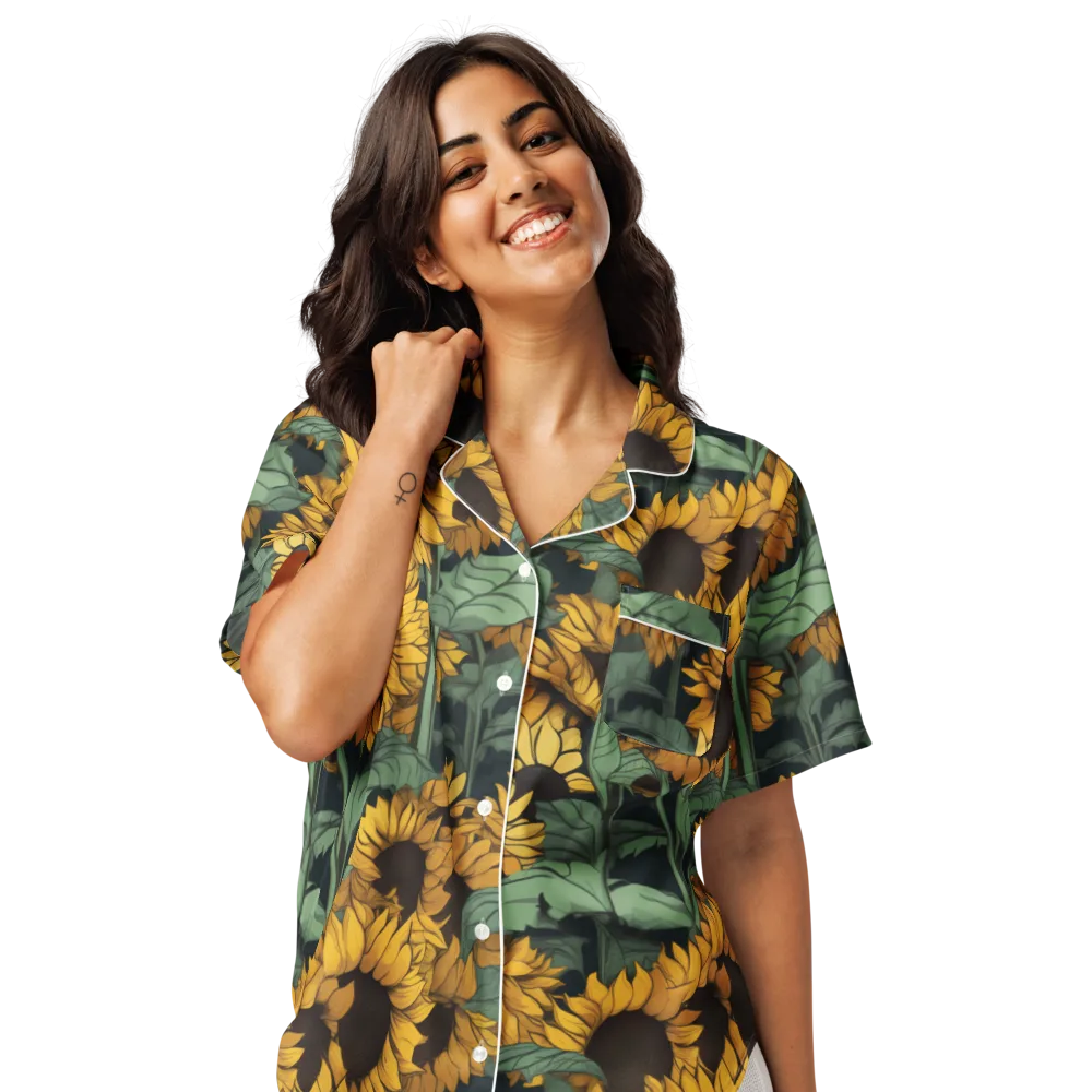 Golden Canopy on Women's Short Sleeve Pajama Top — Front