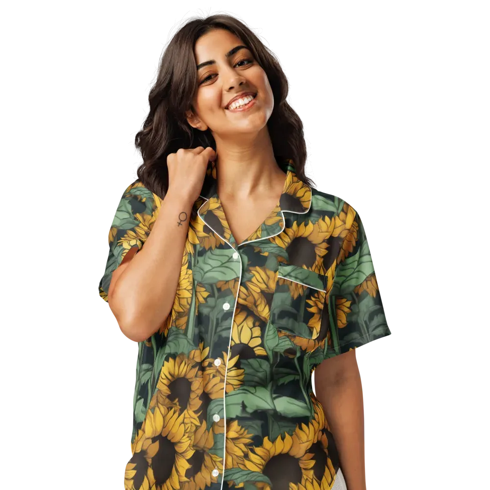 Golden Canopy on Women's Short Sleeve Pajama Top — Front