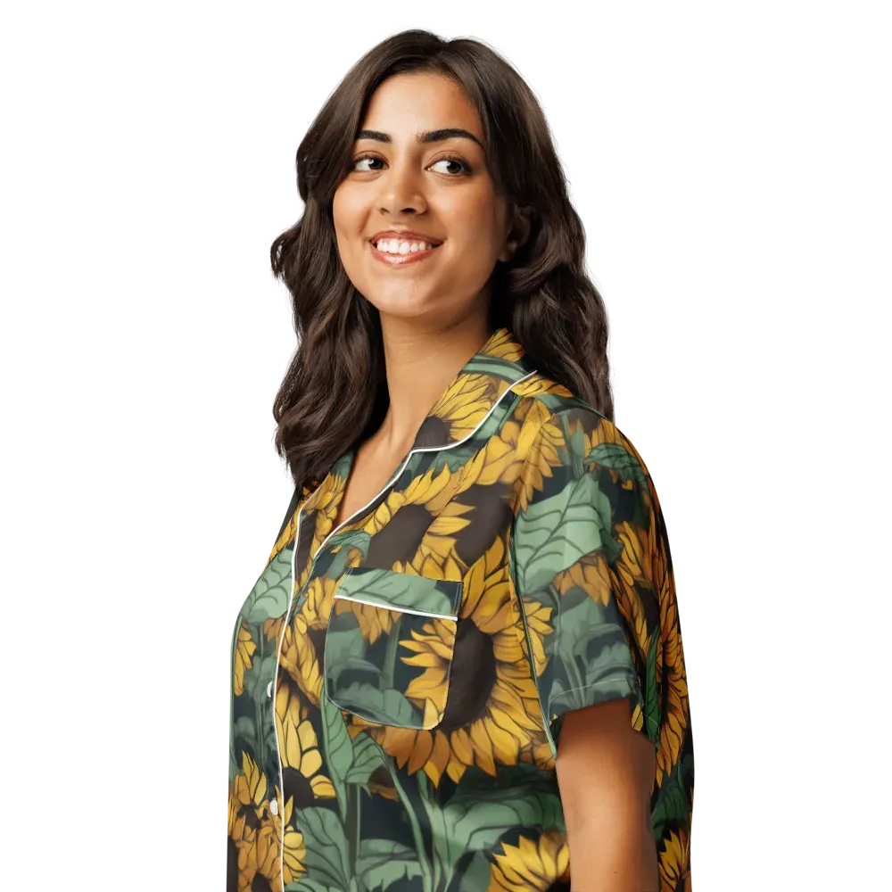 Golden Canopy on Women's Short Sleeve Pajama Top — Left Front