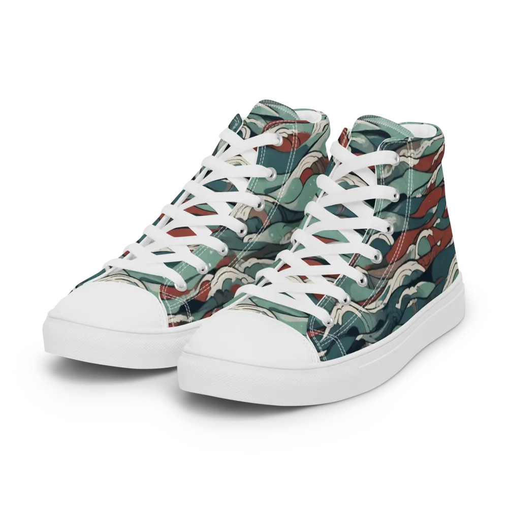 Tidewatch on Women's High Top Canvas Shoes — Left Front