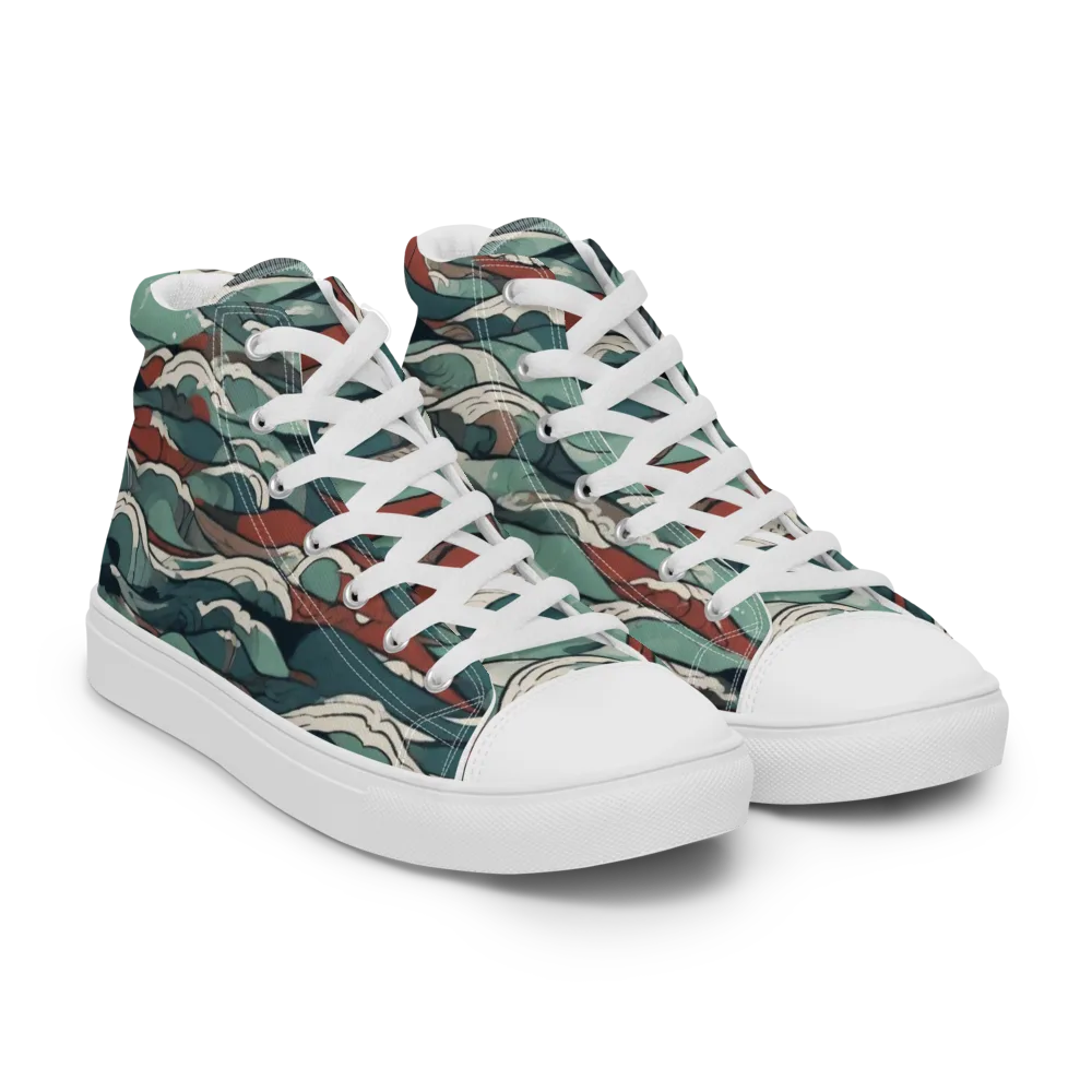Tidewatch on Women's High Top Canvas Shoes — Right Front