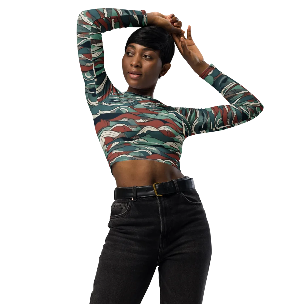 Tidewatch on Long Sleeve Crop Top — Front
