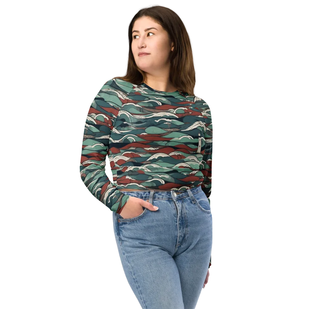 Tidewatch on Long Sleeve Crop Top — Front