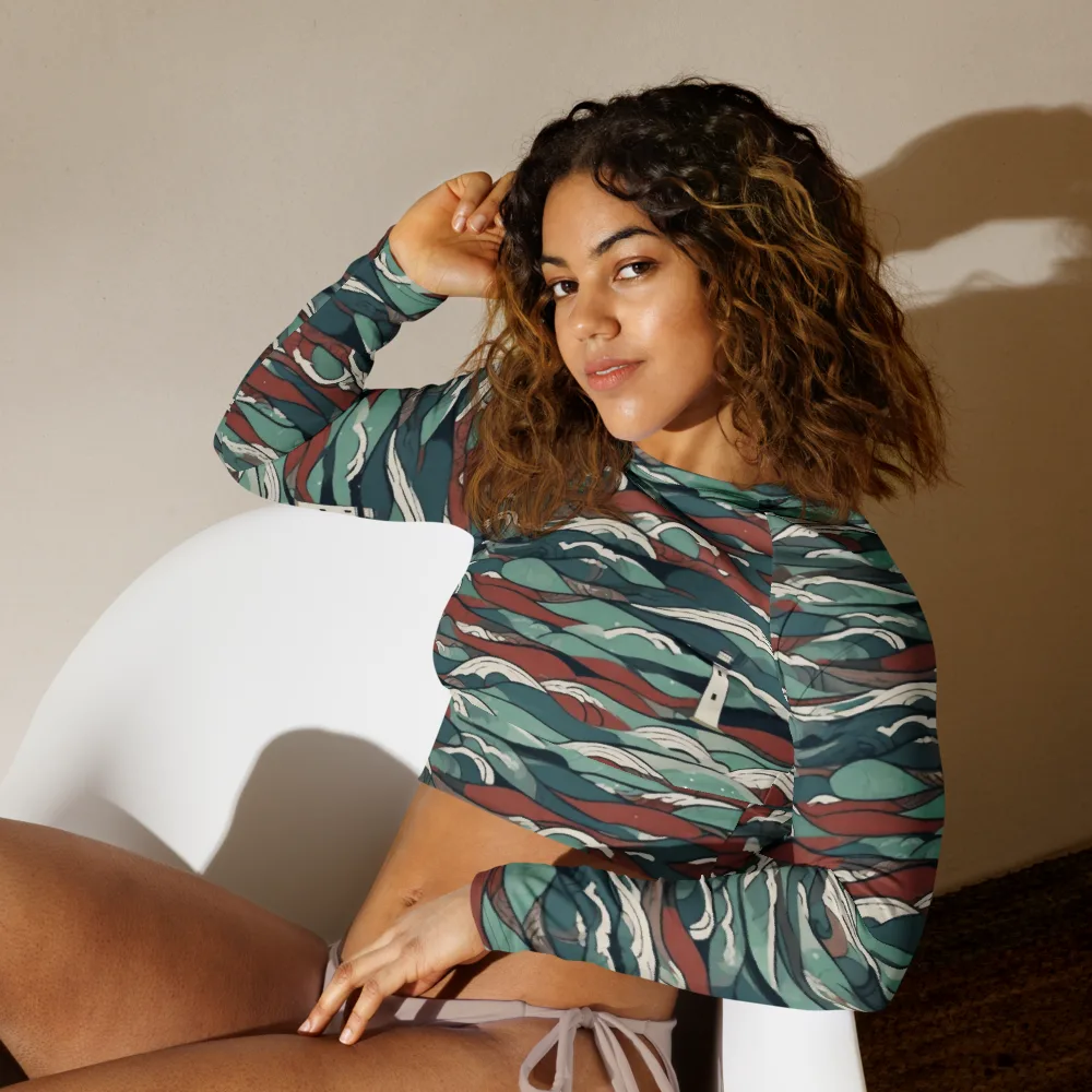 Tidewatch on Long Sleeve Crop Top — Left Front